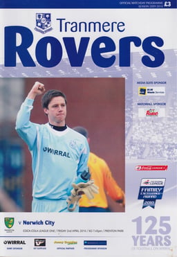 Tranmere Rovers v Norwich City Match Programme 2010-04-02